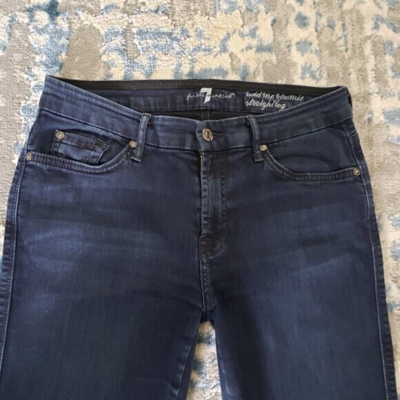7 Seven For All Mankind Midrise Kimmie Straight Leg Blue Jeans Women's 30x30 - Picture 5 of 8